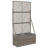 vidaXL Градинска саксия с решетка Сиво 70 x 30 x 135 см полиратан