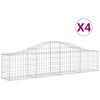 vidaXL Габионни кошници арка 4 бр 200x30x40/60 см поцинковано желязо
