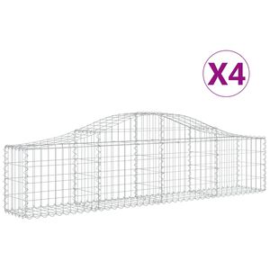 vidaXL Габионни кошници арка 4 бр 200x30x40/60 см поцинковано желязо