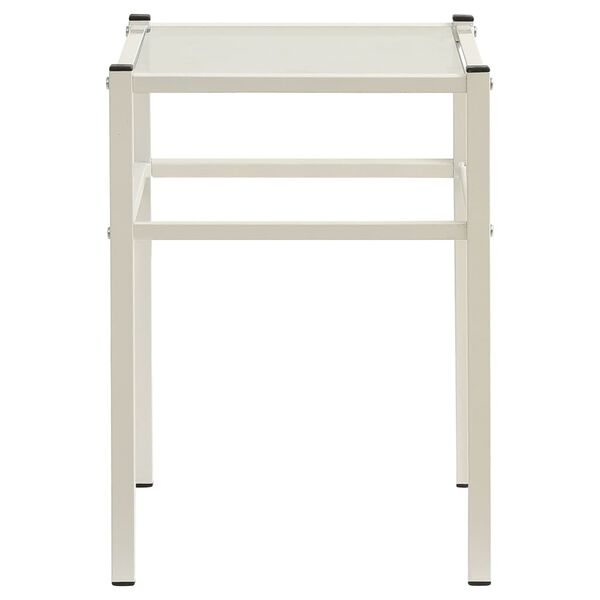 vidaXL Нощни шкафчета 2 бр, бяло и прозрачно, метал и стъкло