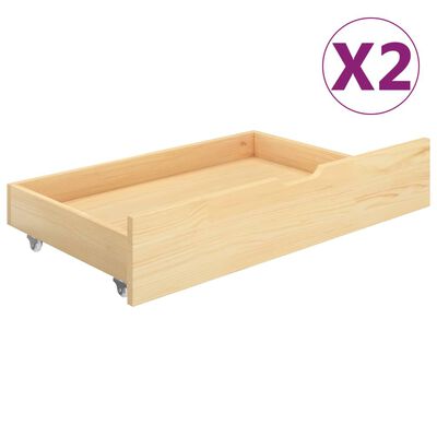 vidaXL Рамка за легло с балдахин и 2 чекмеджета, бор масив, 180х200 см