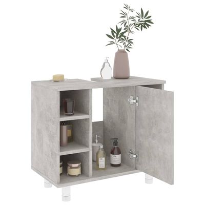 vidaXL Шкаф за баня, бетонно сиво, 60x32x53,5 см, ПДЧ