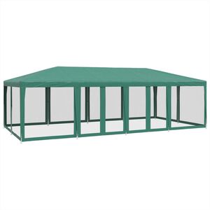 vidaXL Парти палатка с 12 мрежести странични стени зелена 8x4 м HDPE