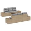 vidaXL Градински Софа Комплект с възглавница 7 pcs Бежово полиратан
