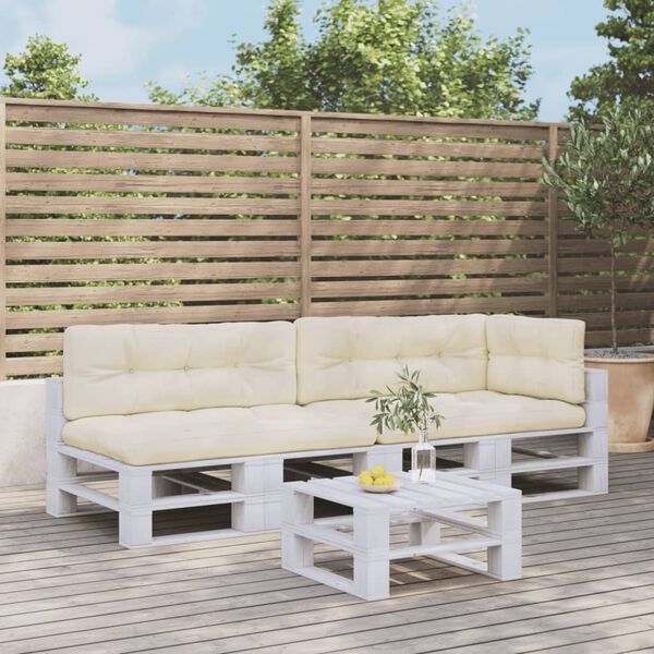 vidaXL Палетни възглавници, 5 бр, кремави, текстил