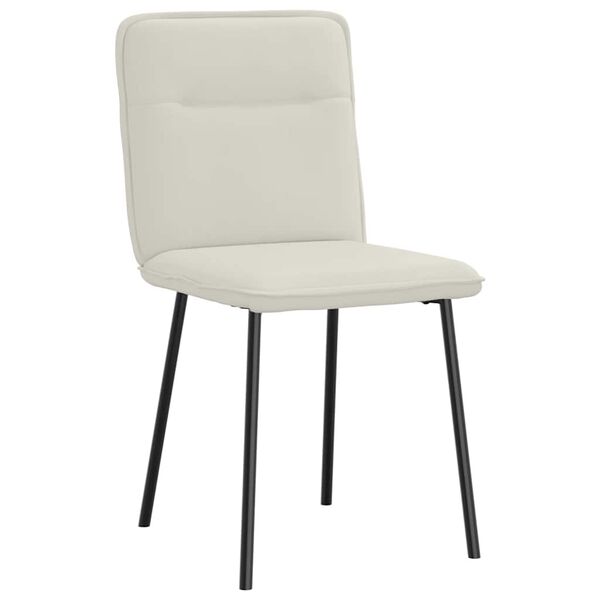 vidaXL Трапезни столове, 6 бр, кремави, кадифе