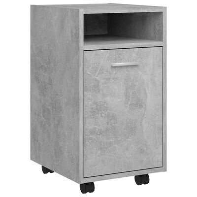vidaXL Страничен шкаф с колелца, бетонно сив, 33x38x60 см, ПДЧ