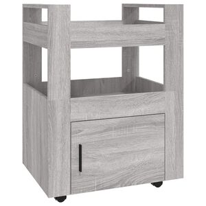 vidaXL Кухненска количка, сив сонома, 60x45x80 см, инженерно дърво