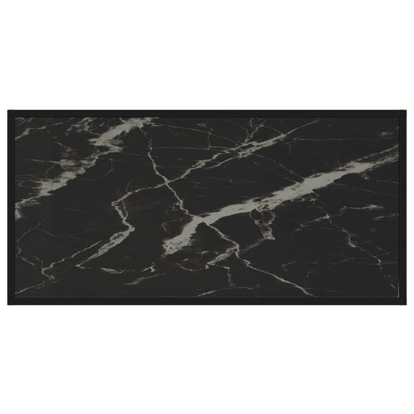 vidaXL Кафе маса, черна, 100x50x35 см, закалено стъкло