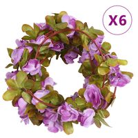 vidaXL Гирлянди от изкуствени цветя 6 бр светлолилави 250 см