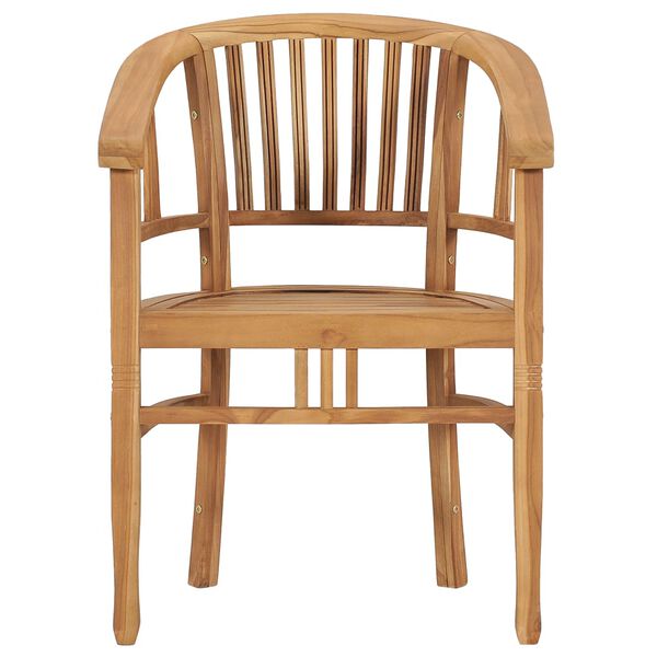 vidaXL Градински трапезен комплект, 7 части, тиково дърво масив