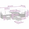 vidaXL Градински Софа Комплект с възглавница 9 pcs Бежов и Светло Сив