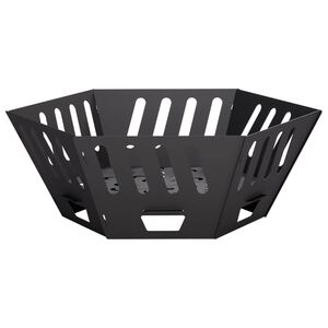 vidaXL Огнище Черно 60 x 60 x 23 см Стомана