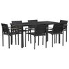 vidaXL Комплект за външни мебели 7 pcs Черно и антрацит Textilene