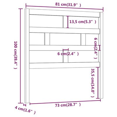 vidaXL Горна табла за легло, меденокафява, 81x4x100 см, бор масив