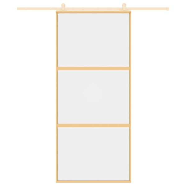 vidaXL Плъзгаща се врата 90x205 см прозрачно ESG стъкло и алуминий