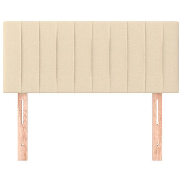 vidaXL Горна табла за легло, кремава, 90x5x78/88 см, плат