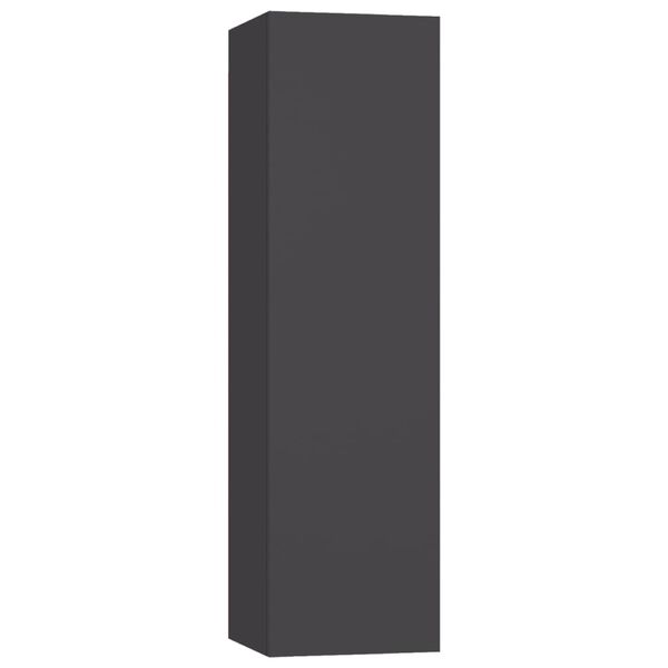 vidaXL ТВ шкафове, 4 бр, сиви, 30,5x30x110 см, инженерно дърво