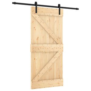 vidaXL Преплъзваща се врата 95 x 210 cm Естествено и черно