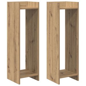 vidaXL Стойка за растения с рафт Артизан Дъб 30 x 30 x 100 см