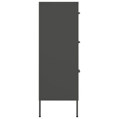 vidaXL Шкаф с чекмеджета, антрацит, 80х35х101,5 см, стомана