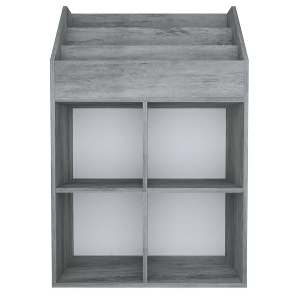 vidaXL Рафт за детски книги бетонно сив 71x30x114 см инженерно дърво