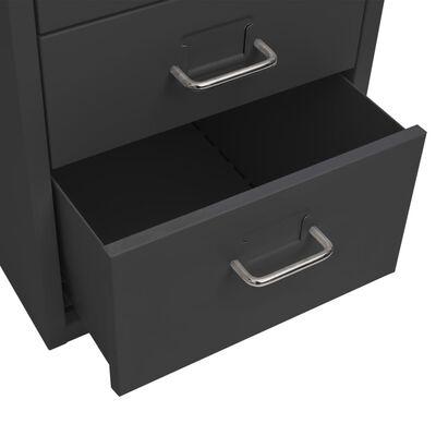 vidaXL Мобилен офис шкаф, антрацит, 28x41x69 см, метал
