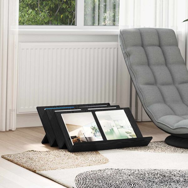 vidaXL Етажерка за списания с рафт Черния дъб 65 x 53 x 28,5 см