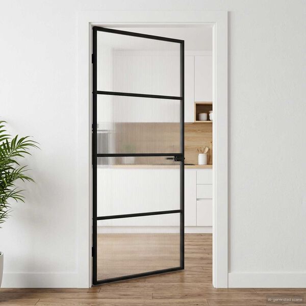 vidaXL Врата за дом 93 x 201,5 x 3,5 см Алуминий и закалено стъкло