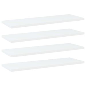 vidaXL Рафтове за етажерка, 4 бр, бели, 60x20x1,5 см, инженерно дърво