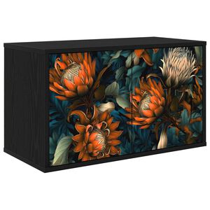 vidaXL Стенен телевизионен шкаф LOCHEM 69 x 33 x 40 см Черен дъб