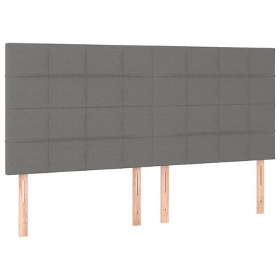 vidaXL Горни табли за легло, 4 бр, тъмносиви, 90x5x78/88 см, плат