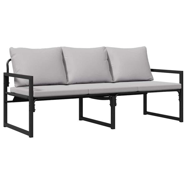 vidaXL Градинска мебел Светлосиво 180 x 72,5 x 71 см Полиестер