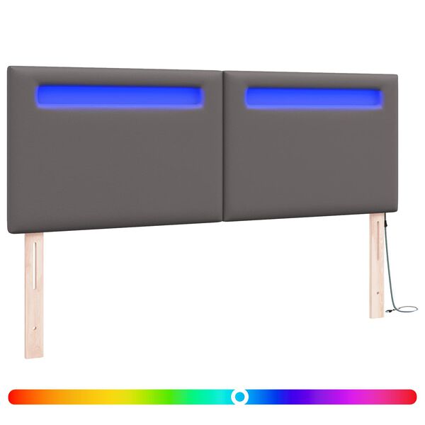 vidaXL LED глава Сив 160 cm Изкуствена