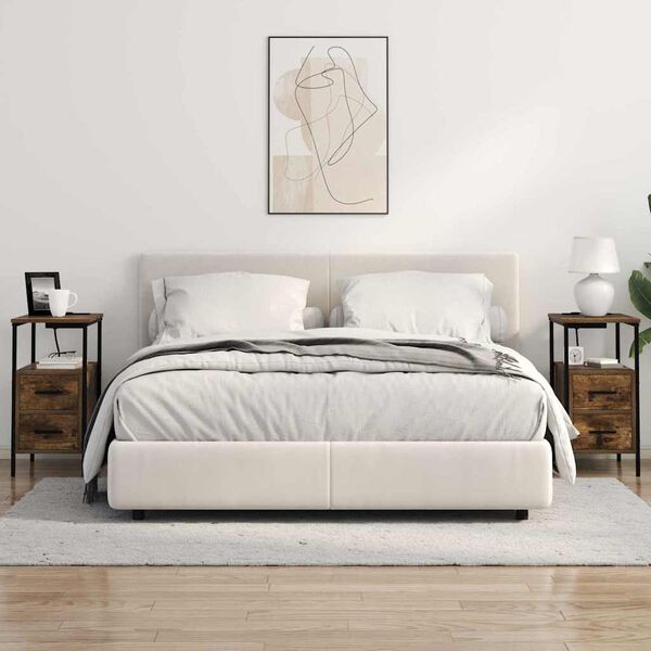 vidaXL Нощен шкаф с чекмедже Димян дъб 30 x 48 x 61 см Инженерно дърво