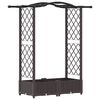 vidaXL Повдигнато легло с решетка и покривка Кафяво 124 x 40 x 123 см