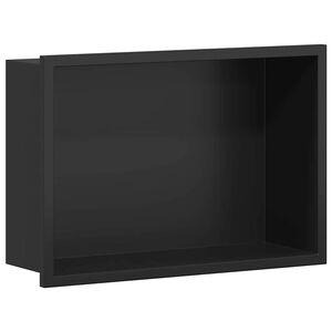 vidaXL Нишата за душ Черно 30 x 20 x 9,5 см Неръждаема стомана