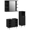 vidaXL Комплект мебели за баня 3 бр. Черно 30 x 30 x 99,5 см