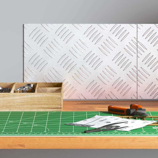 vidaXL Стъпало Правоъгълна 2 pcs Сребрист 30 x 20 cm Алуминий