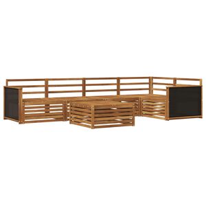 vidaXL Комплект дивани за открито 6 pcs Натурално 79 x 79 x 37 см