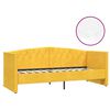 vidaXL Дневно легло с матрак, USB, жълто кадифе, 90х200 см