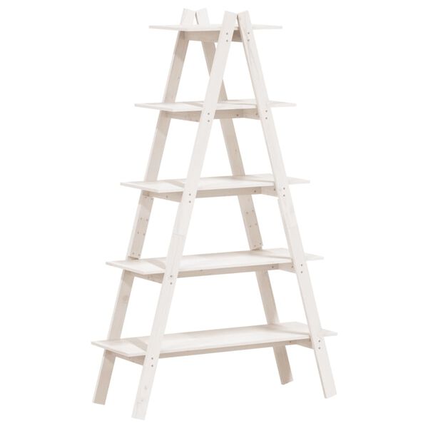 vidaXL Етажерка на 5 нива, A-образна, 110x40x180,5 см, бор масив