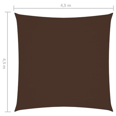 vidaXL Платно-сенник, Оксфорд текстил, квадратно, 4,5x4,5 м, кафяво