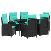 vidaXL Комплект кафе маси 7 pcs PE ратан и стомана с прахово покритие