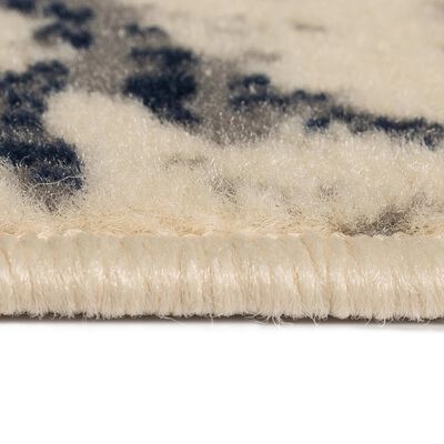vidaXL Модерен килим, флорален дизайн, 140x200 см, бежово/синьо