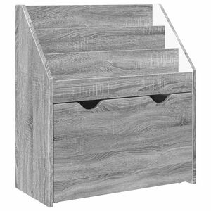 vidaXL Детска рафт за книги с чекмедже Сив Сонома 60 x 29,5 x 69 см