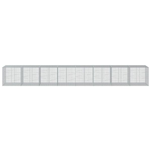 vidaXL Габионна кошница с капак, 800x100x100 см, поцинковано желязо