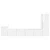 vidaXL Комплект ТВ шкаф 3 pcs Лъскаво бяло Инженерно дърво