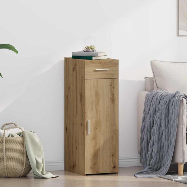 vidaXL Служебен шкаф с чекмедже Дъб 30 х 42,5 х 93 см