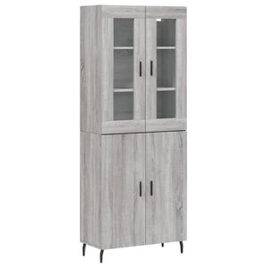 vidaXL Висок шкаф, сив сонома, 69,5x34x180 см, инженерно дърво